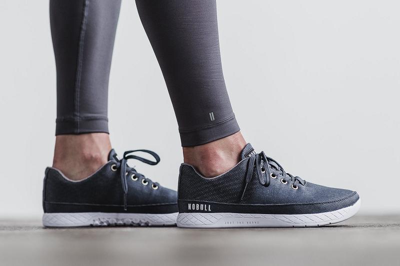 Nobull Denim Canvas Women's Trainers Dark / Blue | USA E1867B